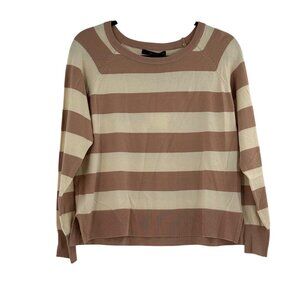 Déluc Holbein Sweater In Tan & Cream Stripes, Size S